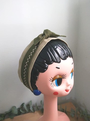 雙層髮帶-細版(鬆緊/綁式)-藤蔓電繡