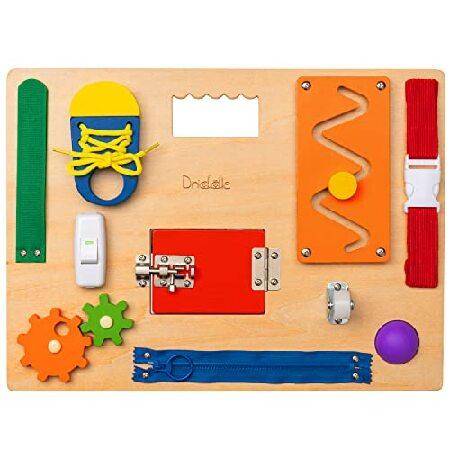 Busy Board Wooden Montessori Activity Board for Toddlers ＆ Kids