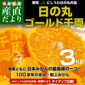 愛媛県より産地直送　JAにしうわ　日の丸プレミアムみかん　ゴールド千両（豪琉頭千両）　ＭからＳサイズ　3キロ（30から36玉） 送料無料