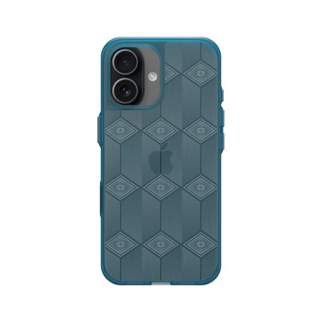 iPhone 17 Clear (相機按鈕) 夜幕藍 - Textured Glass: Luminous Sculpture 玻璃紋理系列：光映雕塑 - Art Deco 裝飾藝術花紋玻璃