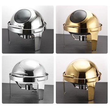 圓形加厚家用酒店餐廳餐具保溫酒精加熱不銹鋼自助餐爐批發爐跨境