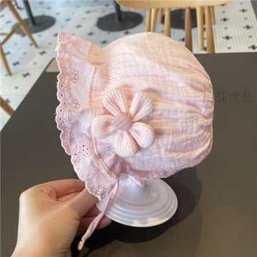 🍭秋冬新品🍭春夏新款女寶寶公主蕾絲帽子新生嬰兒蝴蝶結胎帽宮廷帽防風護耳帽
