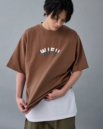 極扎實超高品質WIFI logo落肩tee (沙漠色)