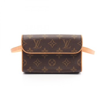 LOUIS VUITTON LV 路易威登 棕色 原花 帆布 Pochette Florentine XS 腰包 M51855 【二手名牌BRAND OFF】