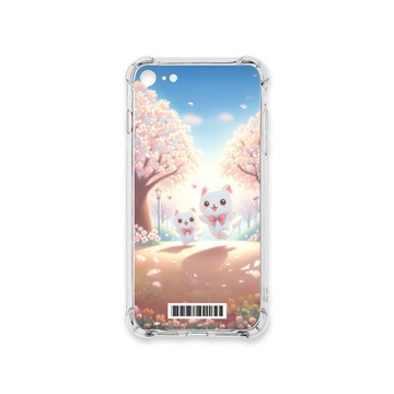 iPhone 8 / 7 / SE 3 / 2 殼 TRON IPhone 7/8/SE2 櫻花插畫風格白貓咪  載具 四角防摔殼 手機殼