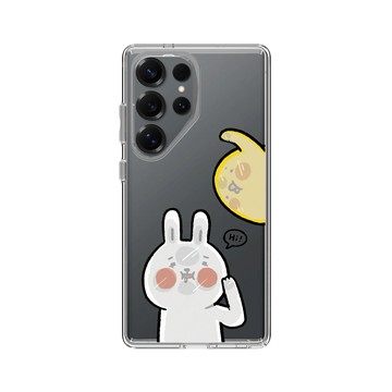 Galaxy S25 Ultra Clear 透明 - 懶散兔與啾先生 Lazy Rabbit and Mr.Chu - 貼玻璃