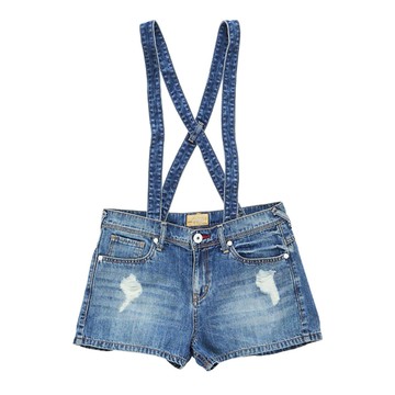 5th STREET｜女裝｜好比例顯瘦吊帶短褲｜中古藍