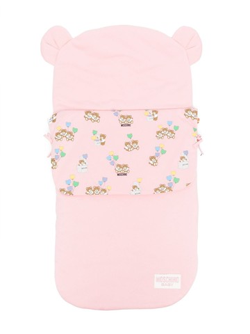 Moschino Kids - Teddy Bear-motif sleep bag - kids - Cotton/Cotton - One Size - Pink