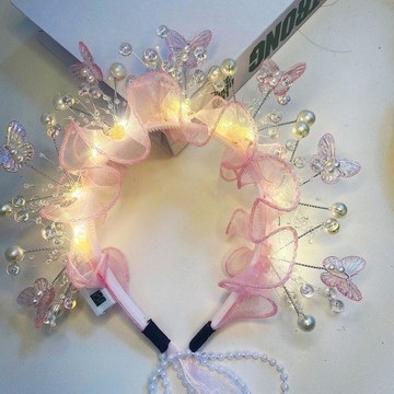 【蜜糖の髮飾】臺灣出貨(成品批發)發光簪花仙子公主髮箍網紅爆款演唱會晚會活動夜市