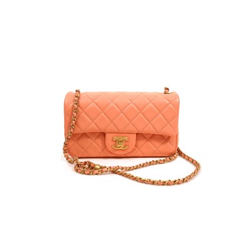 CHANEL MINI CF20 COCO FLAP20 淺粉橘色金球
