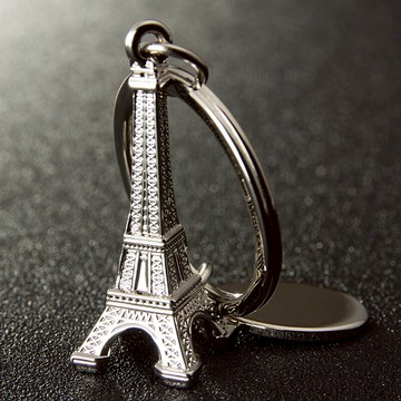 巴黎鐵塔鑰匙扣創意汽車鑰匙鏈掛件男士女士鑰匙圈環定制刻字禮品