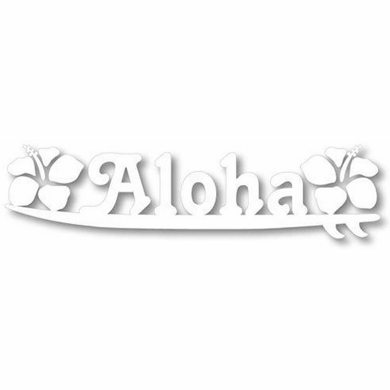 Nc Smile ハワイアンステッカー ハイビスカス Aloha A ブラック ラッピング無料