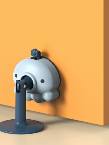 門吸免打孔新款門擋器防撞硅膠門限位器門阻器地吸創意緩沖固定器