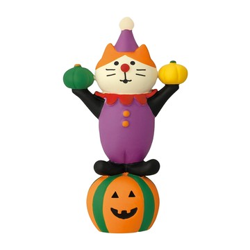 Concombre Decole 踩南瓜的小丑貓擺飾 可愛造型 增添生活樂趣  1個