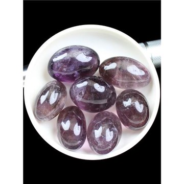 易晶緣天然紫水晶原石大顆粒橢圓形滾石碎料魚缸石裝飾造景寶石頭