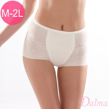束褲 (M、L)蠶絲無痕鎖邊塑褲，雙層加壓親膚底層_白色#6752