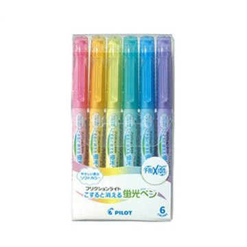 PILOT 百樂 水性 柔粉 魔擦 螢光筆 3.3mm 6色入 /組 SFL-60SL-S6【APP滿額下單4%點數(單一帳號最高1000點)】7/31止