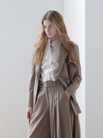 [CAHIERS] Button point drape muffler jacket