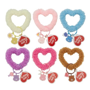 【Grace Gift】鑰匙圈【Care Bears-Cupid系列小熊愛心絨毛鑰匙圈】六款 絨毛 愛心
