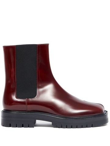Maison Margiela - Tabi leather Chelsea boots - women - Calf Leather/Lamb Skin/Elastane - 39 - Red