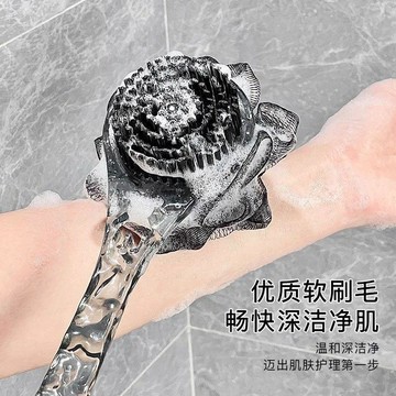臺灣發貨>【法路易】除塵刷洗澡起泡沫刷長柄軟毛雙面搓背神器沐浴打泡器除塵刷BUO