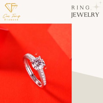 【CF鑽飾】女戒 莫桑鑽《溺愛》禮物 情人節 新年 生日送禮 戒指 鑽戒 飾品 求婚 告白