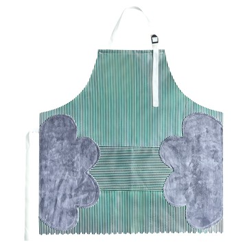 防油汙雲朵擦手紋無袖圍裙 牛津布+防水PVC材質 69.5x71.5cm  顏色隨機  2件