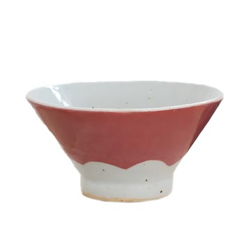 富士山美濃燒茶碗 陶瓷 大(Φ13x6.5H)  赤富士  1組