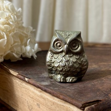 *51003-迷人法國古董黃銅貓頭鷹