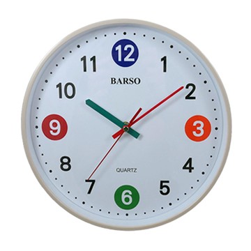 掛鐘/壁鐘 BARSO 四彩圓彩針靜音掛鐘 BS-713