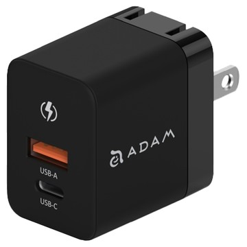 ADAM elements 亞果元素 GaN 35W雙孔迷你快速電源供應器 USB-C/USB-A  黑色  1個