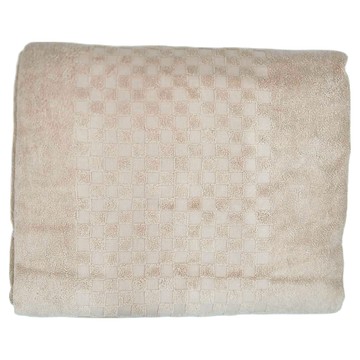 Elegance PARIS 歐普格紋毛巾被 183*107CM 100%棉 台灣製 1.1kg  棕色  1條
