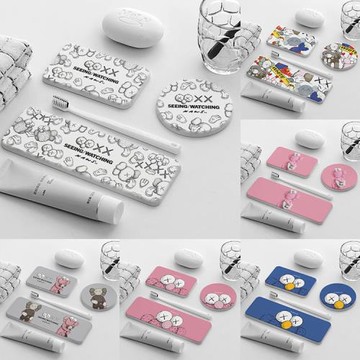 卡通潮牌 硅藻泥洗漱臺墊子防水杯墊衛生間皂托香皂速干吸水墊