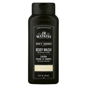 J R Watkins, 男性專用沐浴露，檀香木質香味草味，18 液量盎司（532 毫升）