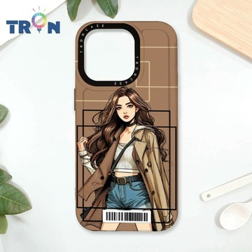 TRON IPhone 16 Pro 雜誌風女孩 防摔太空載具殼 透黑 軟硬 手機殼