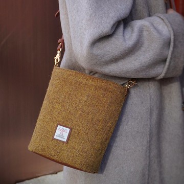 哈裡斯粗花呢水桶包harris tweed小清新手拎包通勤單肩迷你斜挎包