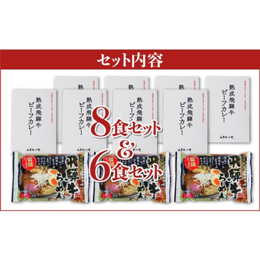 ふるさと納税 岐阜県 飛騨市 熟成ビーフカレー８食＆飛騨牛ラーメン６食セット