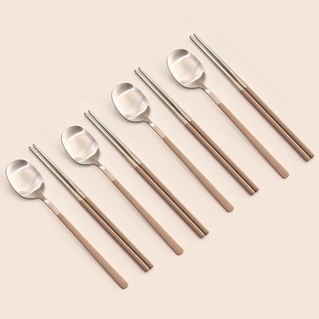 Cuisine de Maman 純粹系列 4人份餐具組 棕色  湯匙 + 筷子  1組