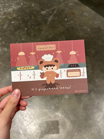 【薑餅熊系列】薑餅熊聖誕卡 紅/綠