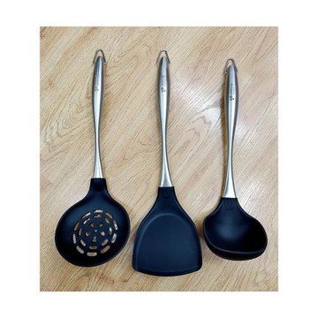 韓國Kitchenart不銹鋼全硅膠勺炒菜鏟子湯漏勺耐高溫不粘鍋硅膠夾