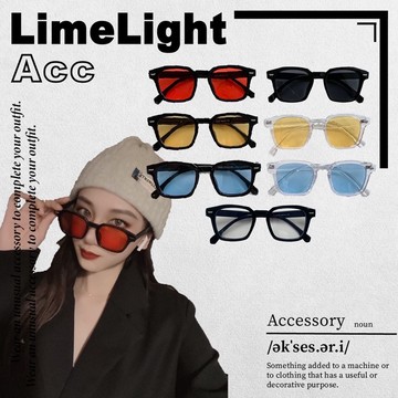 ☆LimeLight☆ 有色眼鏡 方框 權志隆 GD 透明 黑底紅 黑底藍 黑底黃 Y2K 鏡框 眼鏡 太陽眼鏡 墨鏡