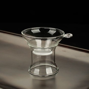 玉蘭香財盛窯茶具高硼硅耐熱玻璃茶漏兩件式超精細過濾網茶漏