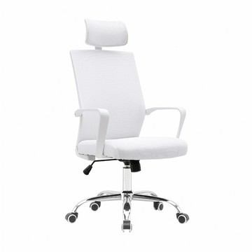 E-home Heath希斯高背扶手半網可調式白框電腦椅-三色可選白色