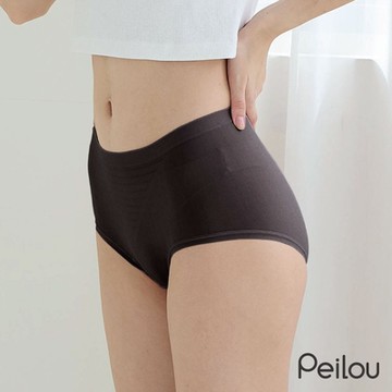 貝柔透涼抗菌鋅無縫中腰內褲-(多色)(加大)