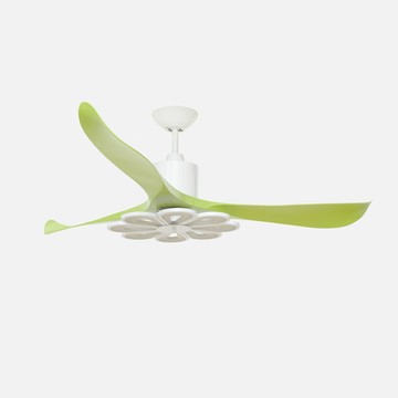 58吋 清新綠萬花DC吊扇 附60W 3段調色LED吸頂燈