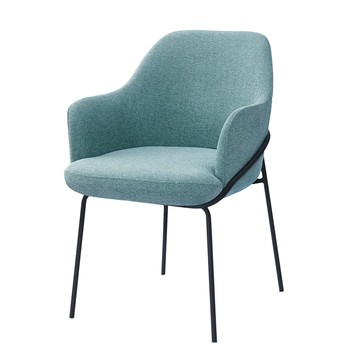 艾瑪布面扶手餐椅-多色可選淺藍色