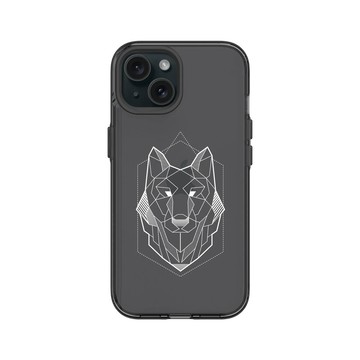 iPhone 15 Clear 酷墨灰 - Animal Silhouette / 動物剪影 - 幾何-動物系列/狼