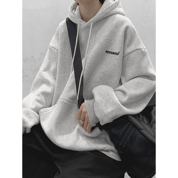 純棉重磅美式潮牌日系寬松加絨加厚衛衣男裝秋冬oversize休閑外套