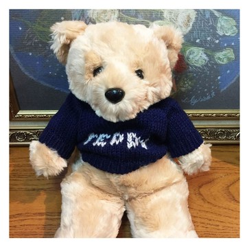 TEDDY HOUSE 【TEDDY HOUSE】泰迪熊玩具玩偶公仔絨毛娃娃胖胖毛衣泰迪熊(大)(藍)正版泰迪熊可許願有靈氣好運泰迪熊