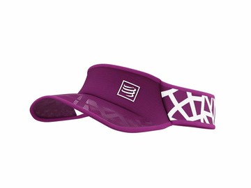 《Compressport 瑞士》超輕量蛛網中空帽  紫色   DARK PURPLE/WHITE